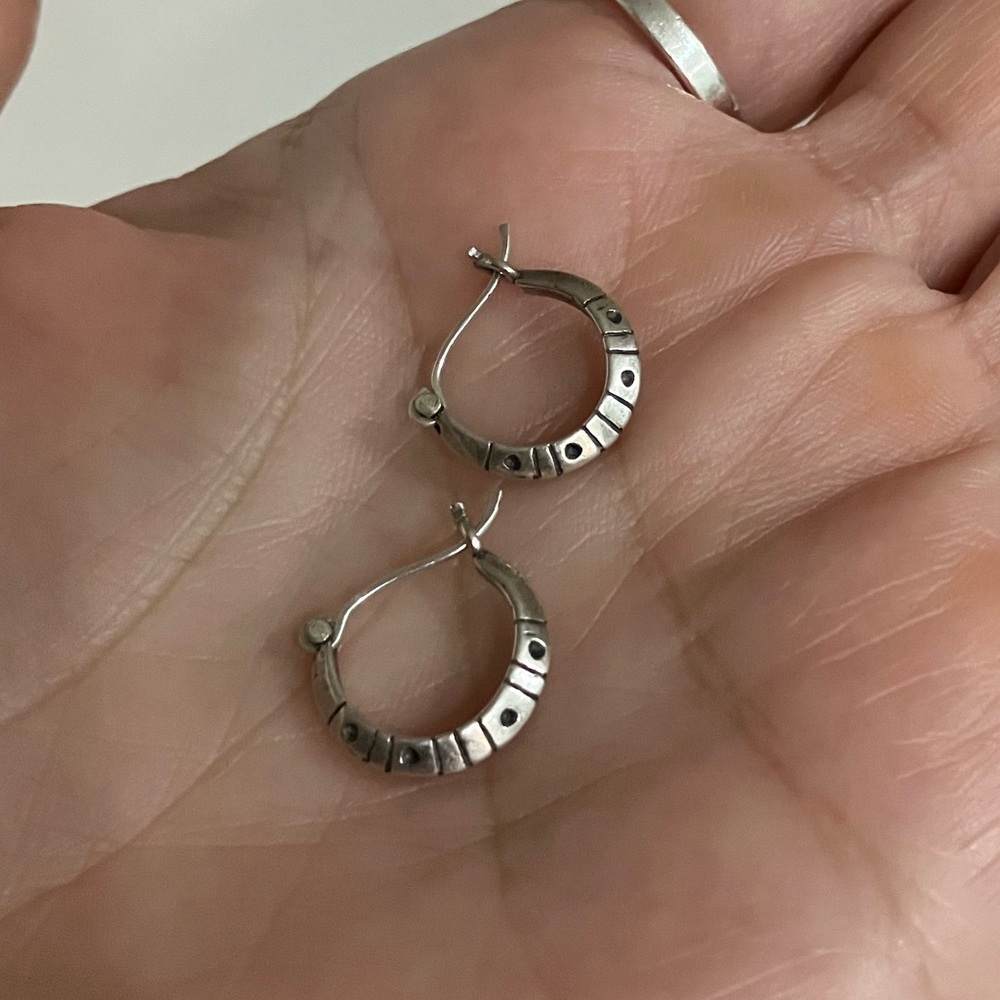 Small sterling silver hoop earrings